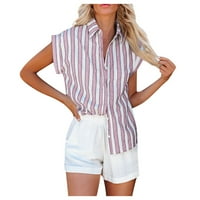 Ханас оглавява женската риза с къси ръкави за женската риза с едно гърди риза розов XL