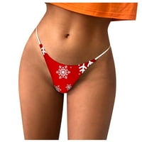 Юбатуо бельо за жени ежедневно секси бельо Коледно печат с ниска талия G-string долни гащи