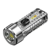 Mini Keychain фенерче многофункционален лек тип-C бързо зареждане Силно светло къмпинг фенерче