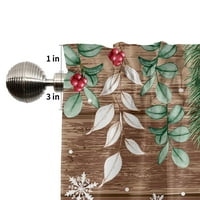 Goory Xmas Кратка завеса за прозорец слот горен половин прозорец завеси Коледа кухня валанс кафене Tier Pock Pocket Curtain Panel Style-G 2pc-Tier завеса: W: 27.5 '' H: 36 ''