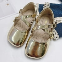 Римски момичета обувки Модна кожа Единични обувки квадратни обувки с мека единствена модна принцеса Обувки Деца сандали