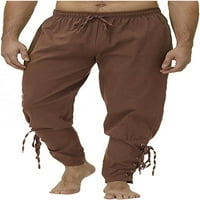 Мъжки панталони за маншети с маншет на кръста с кръстовище Ренесанс готически панталони Средновековен викинг навигатор пиратски панталон