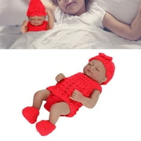 Детска кукла, реалистично сладко изискано новородено бебе кукла деликатен гъвкав подарък за рожден ден за години+ дете за коледно парти червени дрехи с обувки