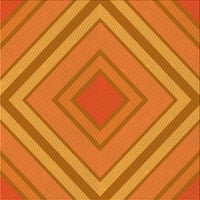 Ahgly Company вътрешен правоъгълник с оранжево червено оранжево зони за килими, 8 '10'