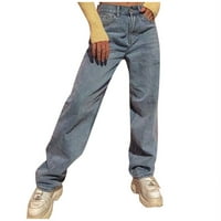 Небрежни панталони с площ на жените тънки модни пет бутони дънки панталони дънки британски стил панталони в стил жени жени
