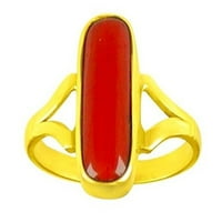 Дивия Шакти 12.25-12. Карат италиански червен корал Moonga Munga Gemstone Panchdhatu пръстен за мъже и жени