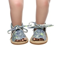 Бебешко момче сандали отворени пръсти на камуфлажната багрила пискюли Първи пешеходци летни плоски чехли сини 6м-12 м