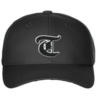 Daxton структурирана бейзболна шапка шапка стар английски a до z буква номер първоначално черно, буква t
