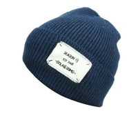 Heiheiup шапки жени Skully Winter Double Layer Daily Hats Knit Dign for Men Топли бейзболни шапки Диме шапка