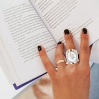 Кристален злато-поставен пръстен Неравномерно грубо каменни бижута за жени за жени