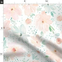 Памучен сатейн масата бегач, 108 - меки пастелни флорални цветя женствени акварелни бебешки детска разсадник