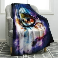 Галактика космическо котка одеяло меко топло климатик фланел хвърляне на одеяло за спалня диван диван за пътуване подаръци за рожден ден одеяло