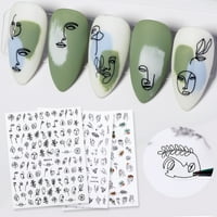 Цветни улични нокти ленти леопардови стикери за нокти Направи си сам абстрактно деколте за ноктите 3D самозалепващ се дизайн на ноктите Маникюр съвети за нокти за жени Момичета деца Блинг Бринг Крайстони