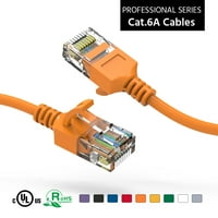 15 фута CAT6A UTP Slim Ethernet Network Booted Cable 28awg Orange, Pack