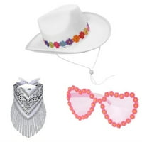 Nituyy Western Cowboy Hat Rhinestone Flower Cowgirl Hat for Women Wedding