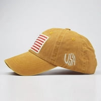 Follure Възрастни шапки Класически американски флаг измит стара буква американска слънчева бейзболна шапка