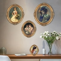 Златни рамки за картини Овална фото рамка за стена и настол, винтидж декор на дома