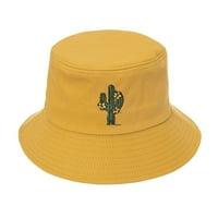 Универсален слънцезащитен крем за защита на слънчева защита на открито бродирана басейна шапка Рибар шапка шапка на кофа жълти