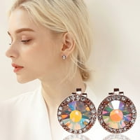 Обеци Opal Micro с пълен диамантен ушен клип за жени подарък диамантен обица