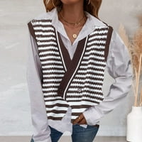 Ketyyh-chn дълги пуловери за жени солидна пуловер костенурка блуза с дълги ръкави с дълъг ръкав пуловер кафяв, 2xl
