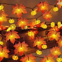 Деня на благодарността и коледната декорация Тиква кленов лист Гарланд Стин Светлини Хелоуин есен декорация сезонна светлина на закрито на открито подарък