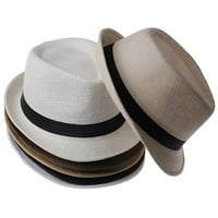 Унизано ежедневна контрастна цветна шапка - извита ръб, сплетен слънцезащитен крем, сгъваем, пътувания на открито, панама каубой, шапки