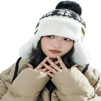 Dabuliu жени бомбардировача шапка сладка fau козина облицована ухо ухо зимна топла студентска момичета шапка