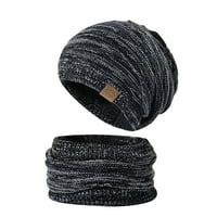 Мъже и женска вълнена шапка сгъстяване на топла защита на ухото студено плетене на капачка два комплекта