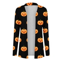 Hvyesh Halloween Cardigan пуловери за жени, дами забавна графична щампа с дълъг ръкав пулове