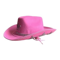 Binpure Women Cowboy Hat, широк ръб на ръба на западната шапка за клубно парти