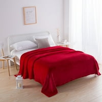 Одеяла за легла меки микрофибърни фланелни одеяла за диван диван ултра топло за всички сезони Червено Giyblacko