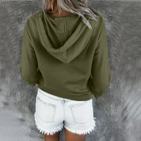 Женски моден отпечатан джоб блуза блуза ежедневни върхове пуловерна качулка Hot8SL4868665