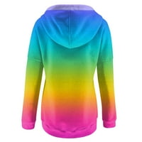 Небрежно модна модна винтидж печат с дълъг ръкав бутон пуловер суичъри многоцветни l