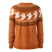 Жени Нова есен зима ежедневна мода кръгла шия забавно модел цветно плетено пуловер пуловер